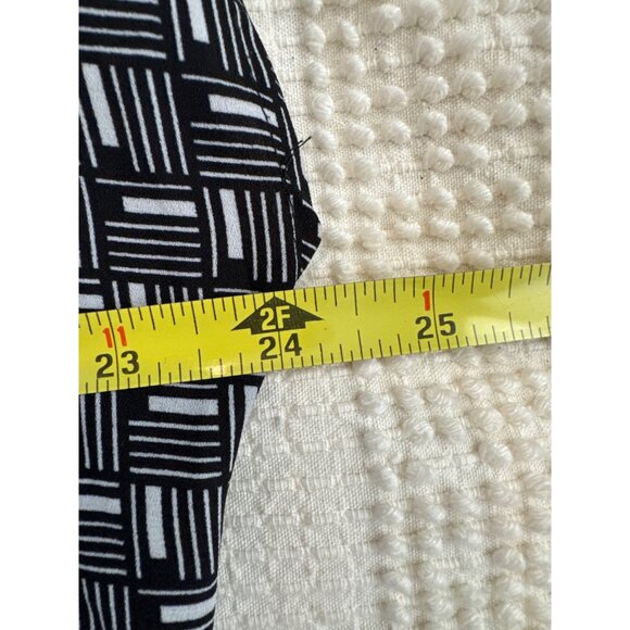 Zac & Rachel Women Blouse XL Black Geometric Print Asymmetric Modern Mixed Media - Picture 6 of 9